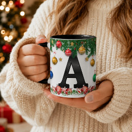 Personlig julmonogrammugg mugg