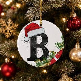 Personlig julmonogramprydnad julgransprydnad keramik