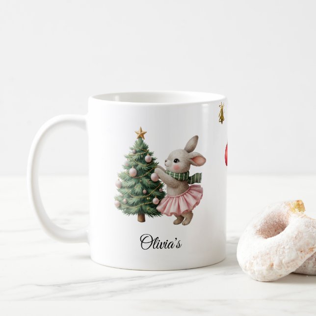 Personlig julmugg Anpassat namn Högtidskopp Kaffemugg (Med munk)