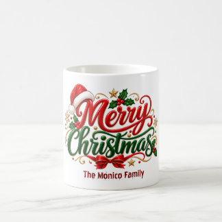 Personlig julmugg för familjen kaffemugg
