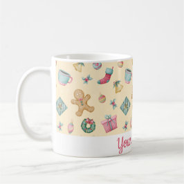 Personlig julmugg i pepparkaksdesign kaffemugg