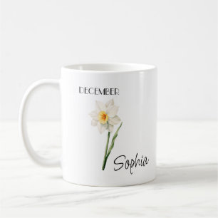 Personlig julmugg med decemberblomma kaffemugg