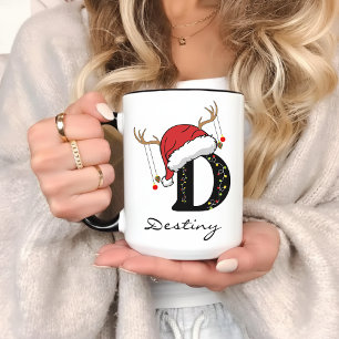 Personlig julmugg med monogram för vänner mugg