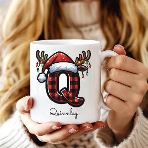Personlig julmugg med monogram - present till henn kaffemugg