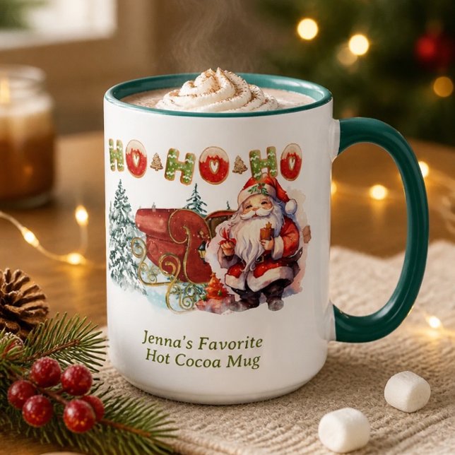 Personlig julmugg med Tomte Ho-Ho-Ho Mugg (Skapare uppladdad)