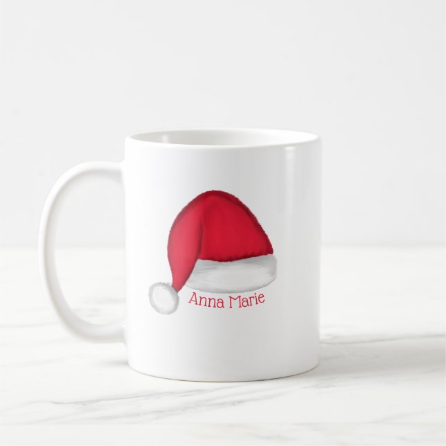 Personlig julmugg med tomtehatt kaffemugg (Vänster)