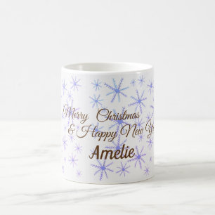 Personlig julmugg Snöflingor Kaffemugg