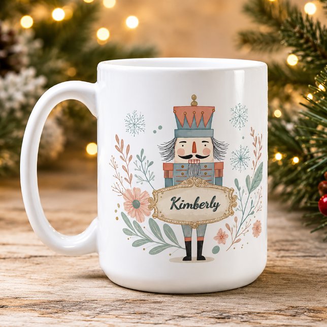 Personlig julnamn nötknäppare kaffemugg (Personalized Christmas Nutcracker Mug)