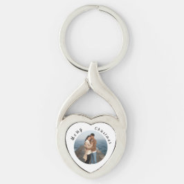 Personlig julnyckelring twisted heart silverfärgad nyckelring