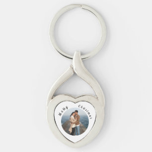 Personlig julnyckelring twisted heart silverfärgad nyckelring