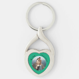 Personlig julnyckelring twisted heart silverfärgad nyckelring