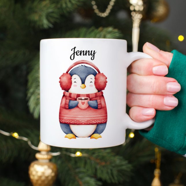 Personlig julpengvinmugg kaffemugg (Skapare uppladdad)