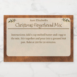 Personlig julpepparkaksmix Brun Mat Etiketter