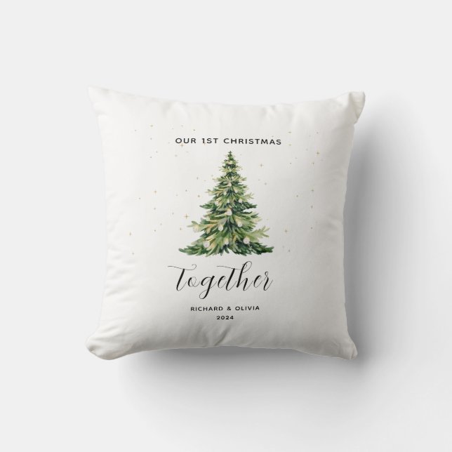 Personlig julpresent för första julen tillsammans  kudde (Framsida)