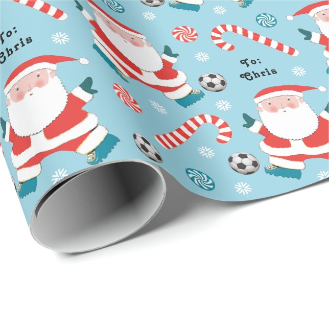 Personlig julpresent för fotboll presentpapper (Rullad Hörn)