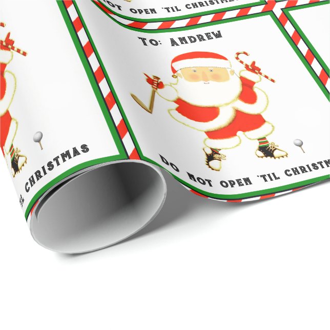 Personlig julpresent för golf presentpapper (Rullad Hörn)