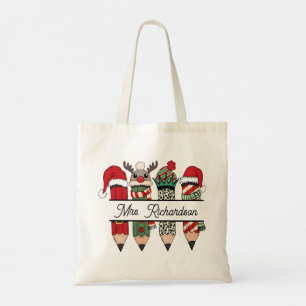Personlig julpresent för lärare med namn tygkasse