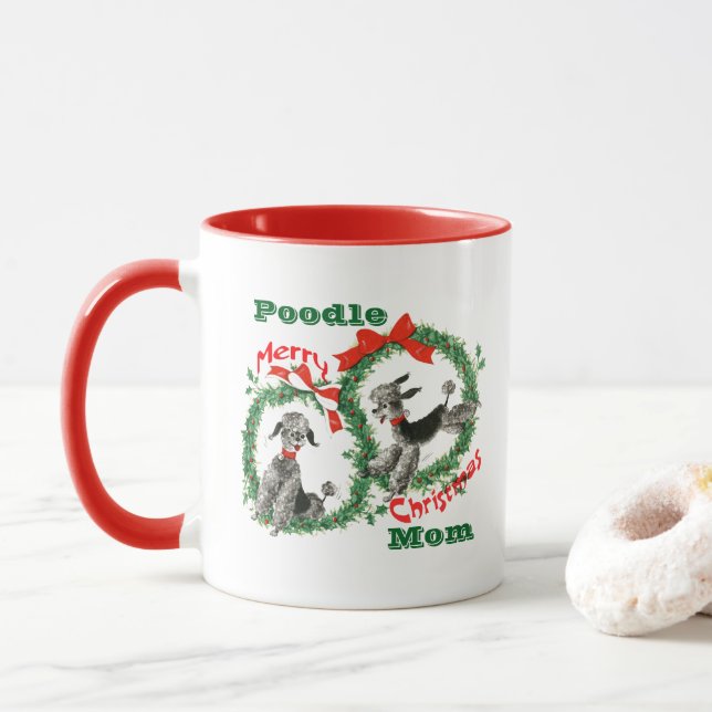 Personlig julpresent för Poodle-hundägare Mugg (Med munk)