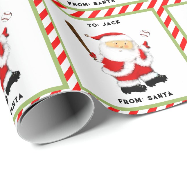 Personlig julpresent med baseboll presentpapper (Rullad Hörn)