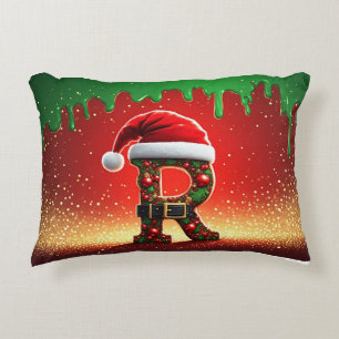 Personlig julpresent Monogram R Prydnadskudde