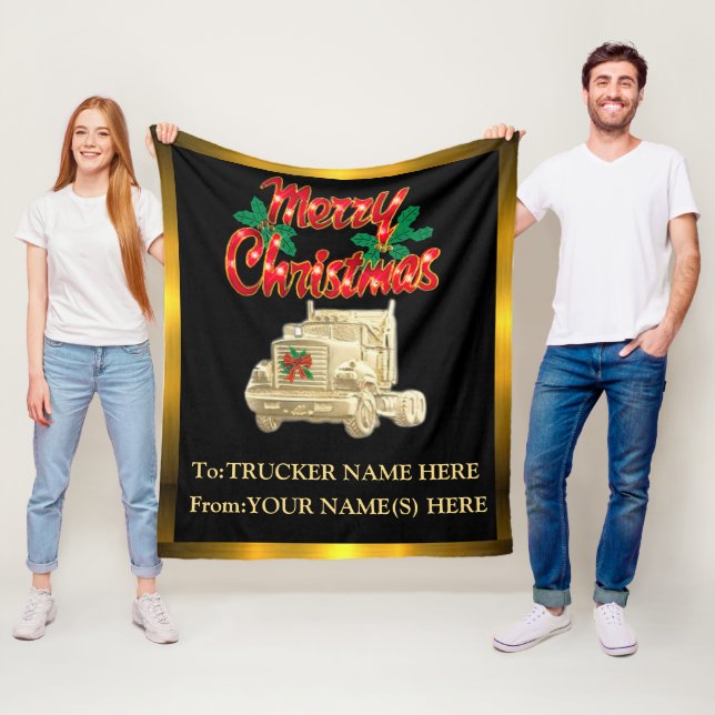 Personlig julpresent till lastbilschaufför  fleecefilt (På plats)