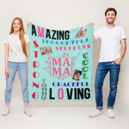 Personlig julpresent till mamma - Personlig fotope Fleecefilt