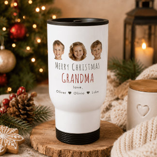 Personlig julpresent till mormor 3 foton resa resemugg
