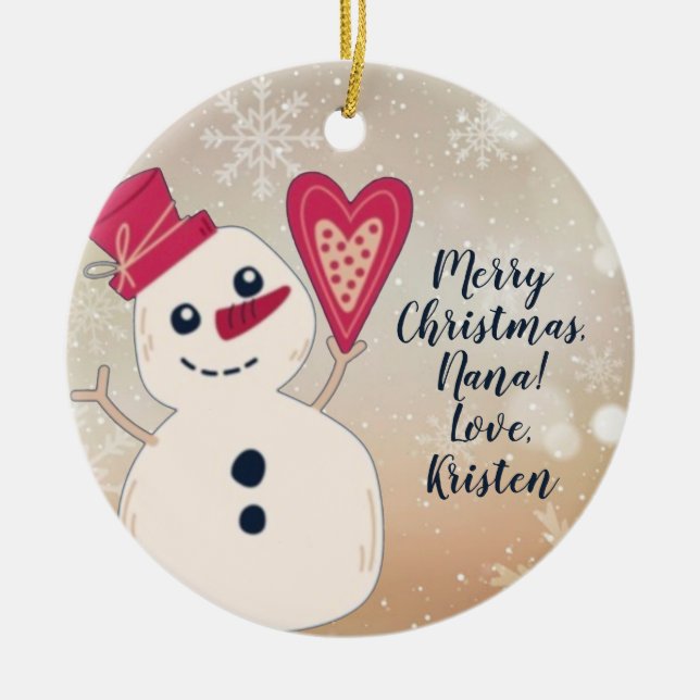 Personlig Julprydnad för mormor Julgransprydnad Keramik (Framsidan)