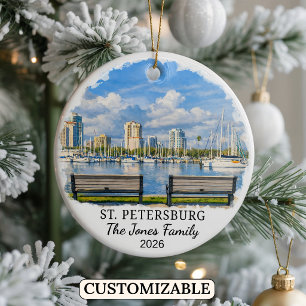 Personlig julprydnad från St. Petersburg, Florida Julgransprydnad Keramik