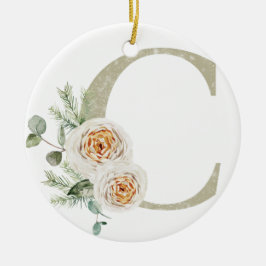 Personlig Julprydnad med initialer Julgransprydnad Keramik