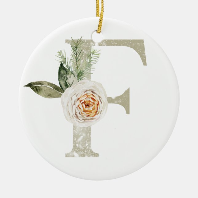 Personlig Julprydnad med initialer Julgransprydnad Keramik (Framsidan)