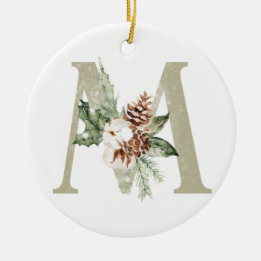 Personlig Julprydnad med initialer Julgransprydnad Keramik