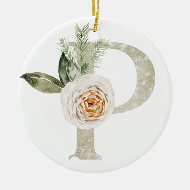 Personlig Julprydnad med initialer Julgransprydnad Keramik (Framsidan)