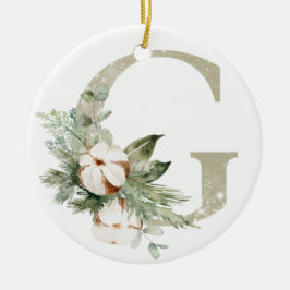 Personlig Julprydnad med initialer Julgransprydnad Keramik
