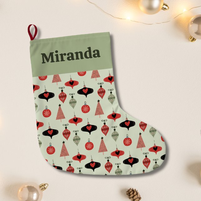 Personlig Julprydnadsföremål Mönster Stor Julstrumpa (Personalized Christmas Ornaments Pattern Large Christmas Stocking)