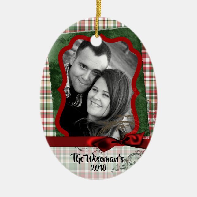 Personlig Julpset Bear PHOTO Ornament (Framsidan)