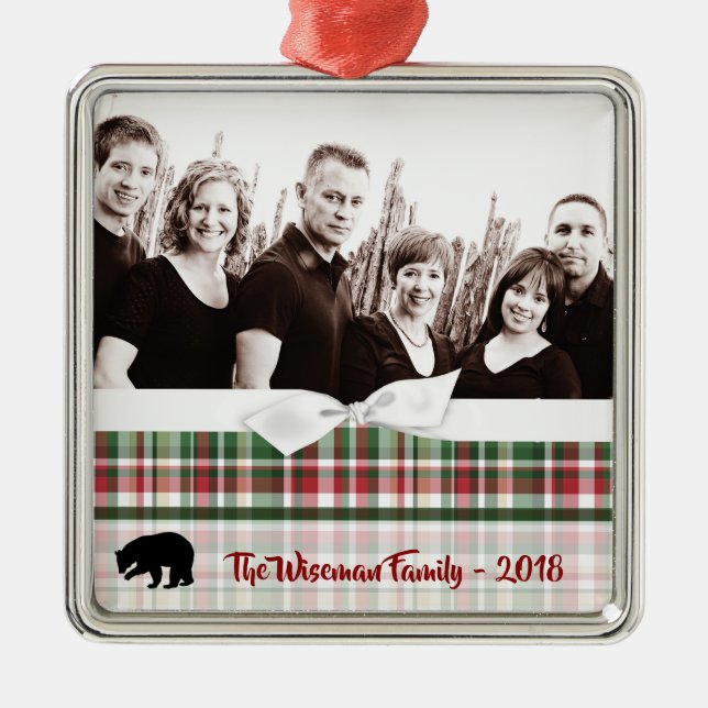 Personlig Julpset Bear PHOTO Ornament (Framsidan)