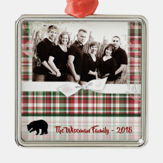 Personlig Julpset Bear PHOTO Ornament