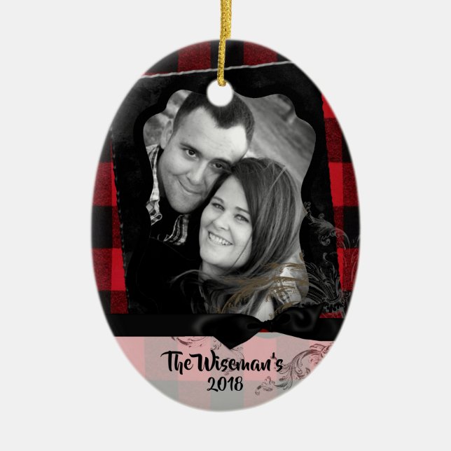 Personlig Julpset Lumber PHOTO Ornament (Framsidan)