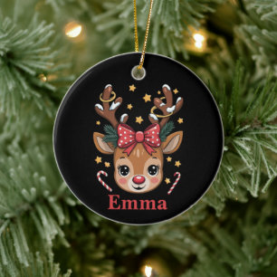 Personlig julren för flickor julfamilj Xmas Julgransprydnad Keramik
