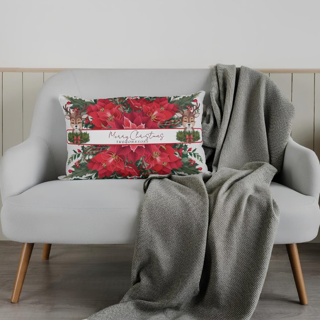 Personlig Julrenar Lumbarkudde (Skapare uppladdad)