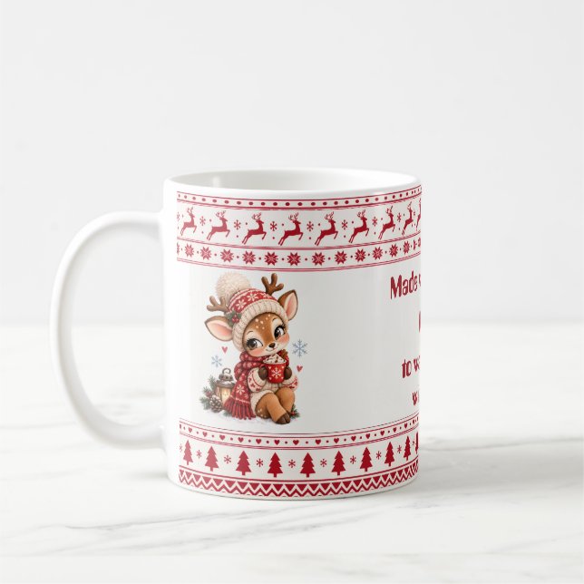 Personlig julrenmugg kaffemugg (Vänster)