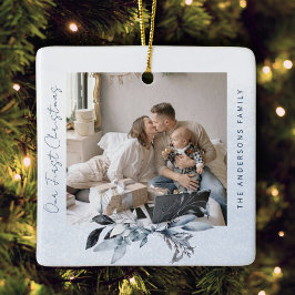 Personlig julskål för familjen med foto julgransprydnad keramik