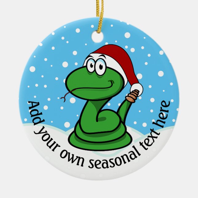 Personlig julslang julgransprydnad keramik (Framsidan)