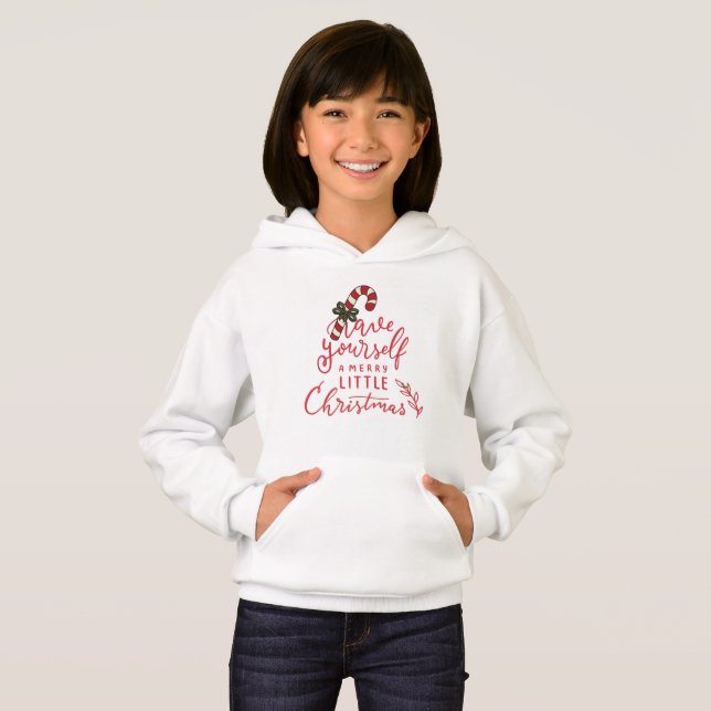 Personlig julstav Candy Cane Script Girls Jul  T Shirt (Hel framsida)