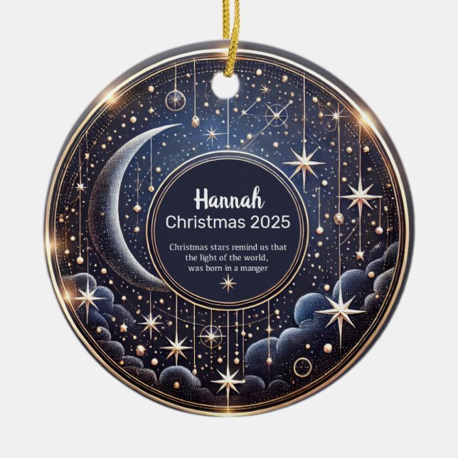 Personlig julstjärna - Prydnad  Julgransprydnad Keramik (Framsidan)
