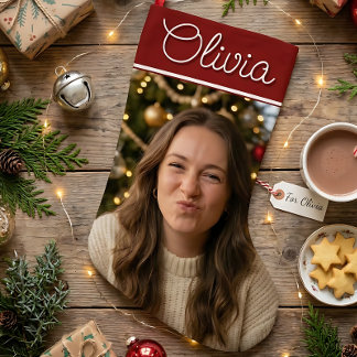 Personlig julstrumpa med foto och namn