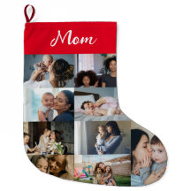 Personlig julstrumpa med fotokollage för mamma