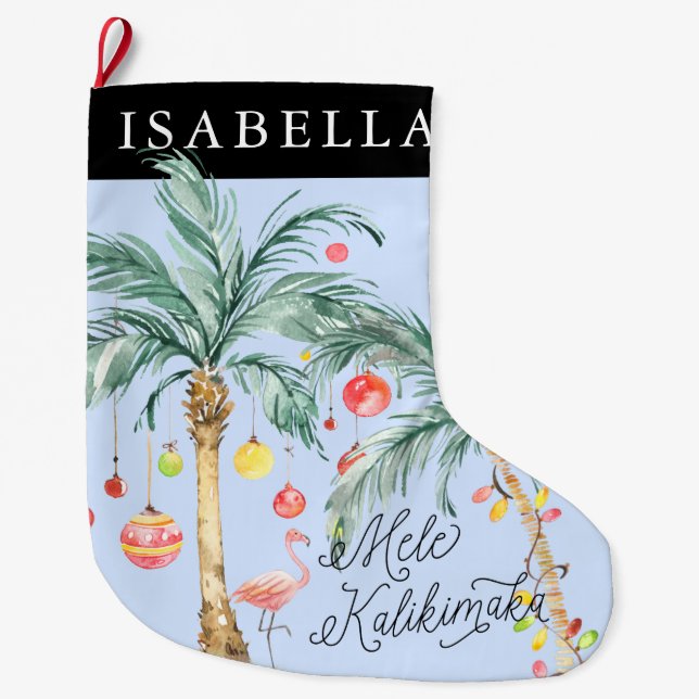 Personlig julstrumpa med Mele Kalikimaka (Framsidan)
