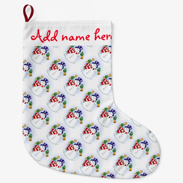 Personlig julstrumpa/Snömän Stor Julstrumpa (Framsidan)